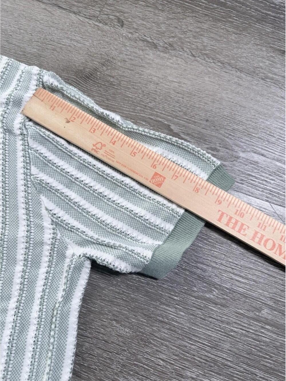 NWT Madewell Sz M Open-Stitch Button-Up Sweater Polo Faded Brick Striped Retro - Picture 6 of 7